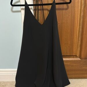 Black babydoll dress with open back